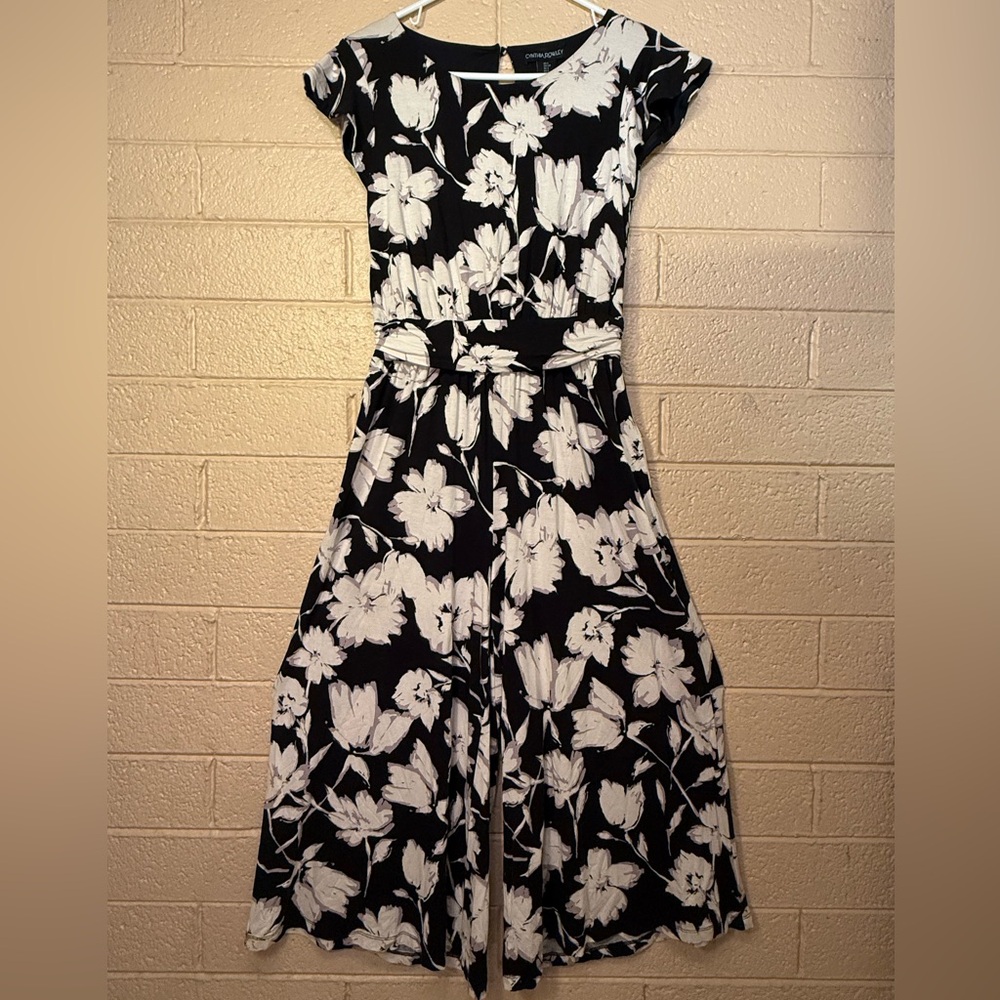 Cynthia Rowley Black and White Floral jumpsuit